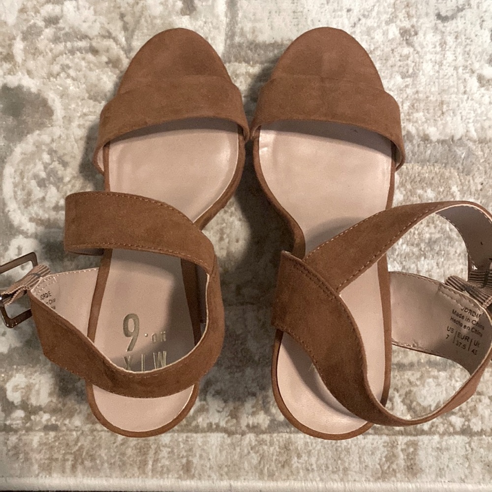 Tan Sandal Wedges - worn once! No damage!